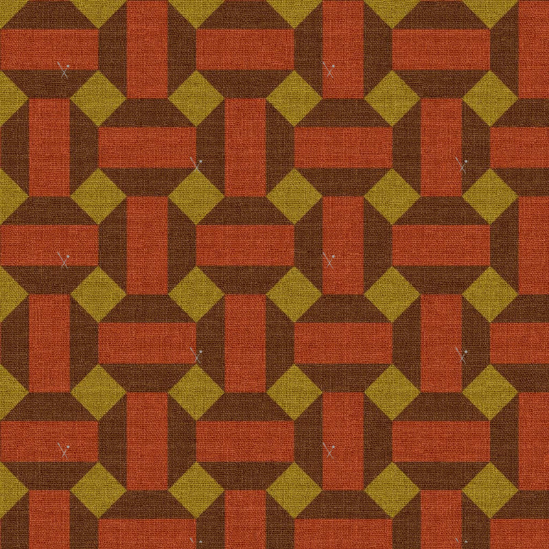 Printed Half Panama THERESE Ochre / Cocoa